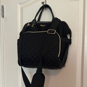 Black Diaper Bag with Gold Accents